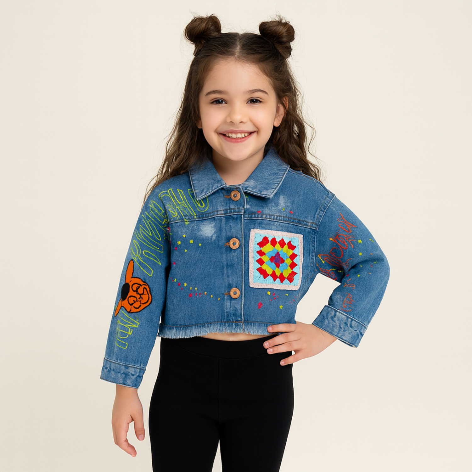 Reverse X-Treme girls’ Pikachu-Themed Denim Jacket | Ages 4–14+ | Light & Dark Denim Variants