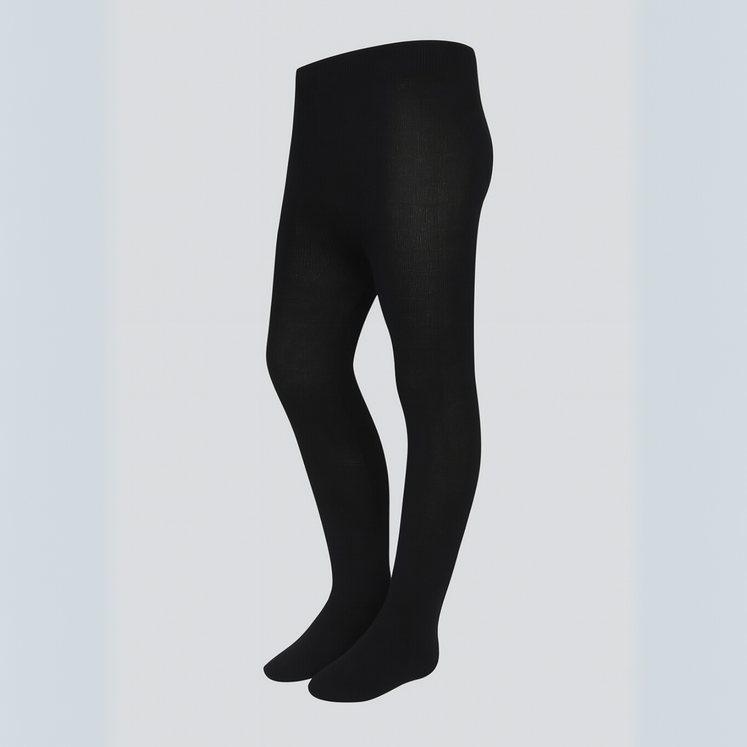 Smile Baby Girls' Full-Length Cotton Tights – Black | Soft & Stretchable | Ages 1–14 Years