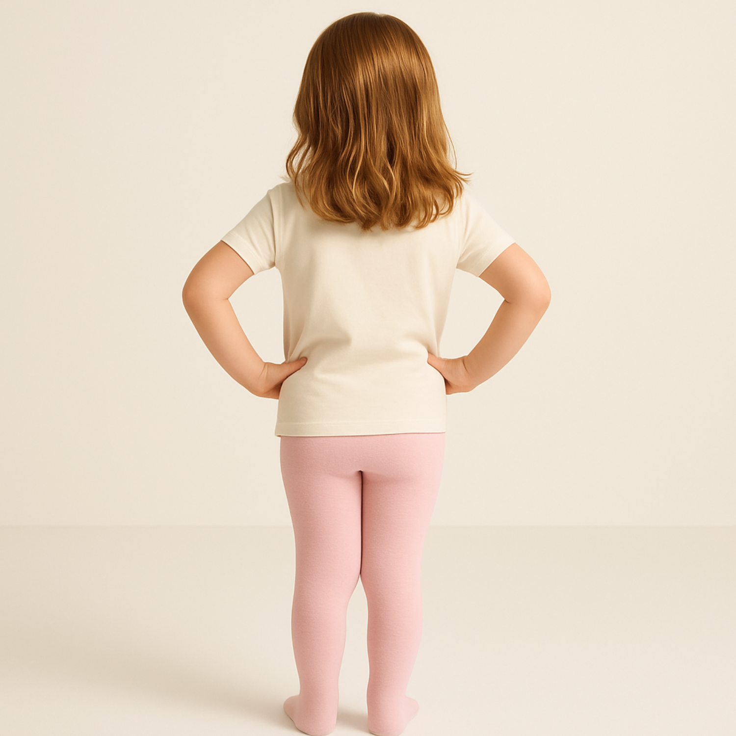 Smile Baby Girls' Full-Length Cotton Tights – Pink | Soft & Stretchable | Ages 1–14 Years