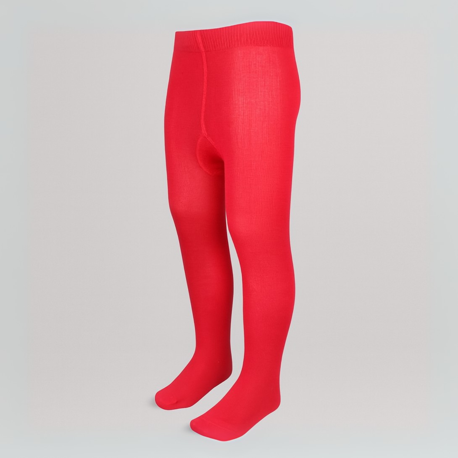 Smile Baby Girls' Full-Length Cotton Tights – Red | Soft & Stretchable | Ages 1–14 Years