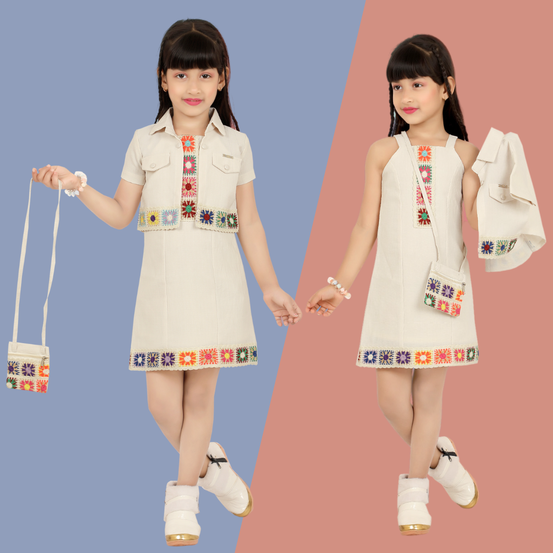 Lemonmint Fawn Colored Dress / Middy With Jacket