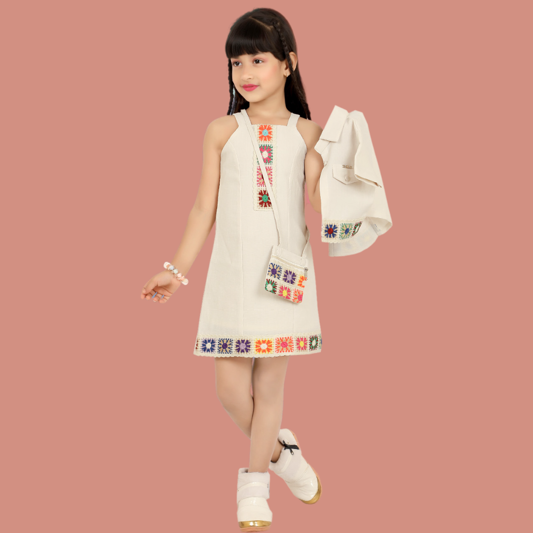 Lemonmint Fawn Colored Dress / Middy With Jacket