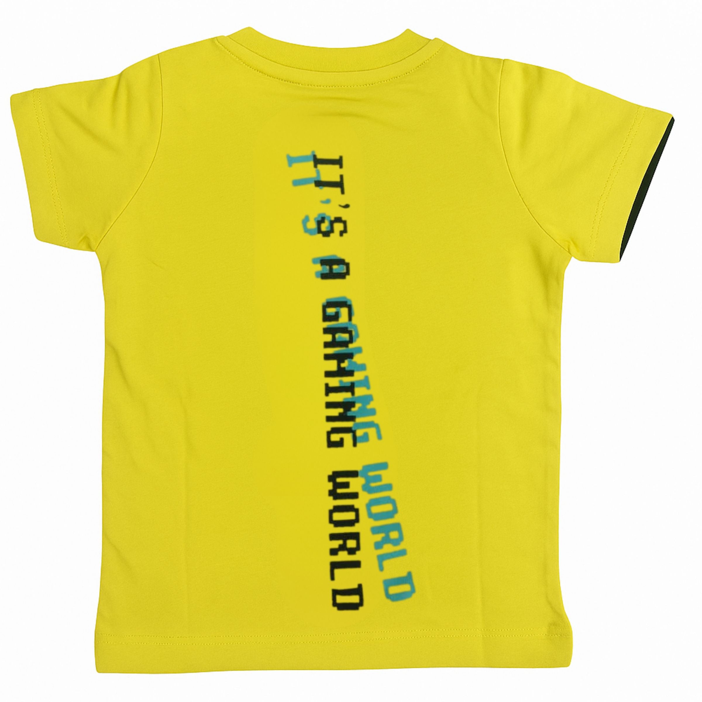 OLLYPOP “Explore My New City” Baby T-Shirt – Soft Cotton Half Sleeve Tee for Boys (6–12M) – Sponge Bob Yellow & Black