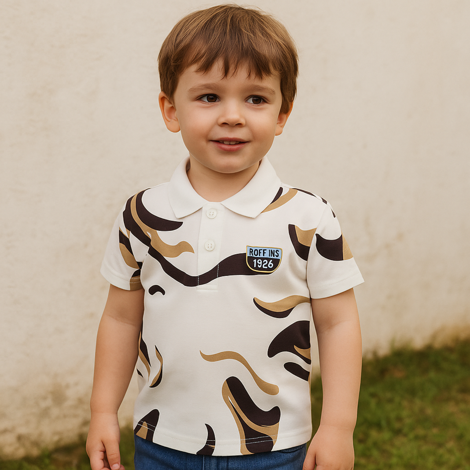 Ruff Jns Boys’ Printed Polo T-Shirt – Stylish Casual Wear (Age 2–14 Years)