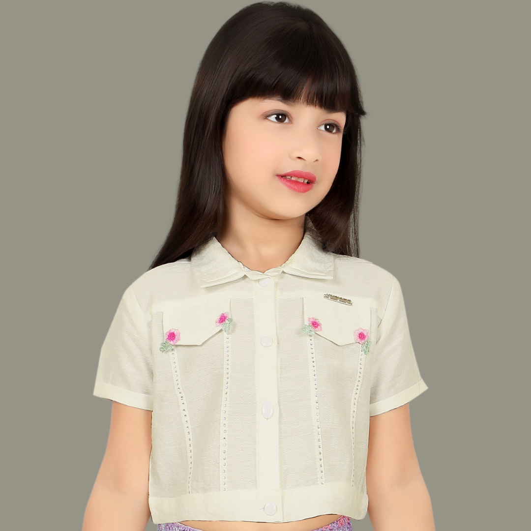 Lemonmint Girls Pink Colored Skirt Set | Bast For Party Top With Skirt