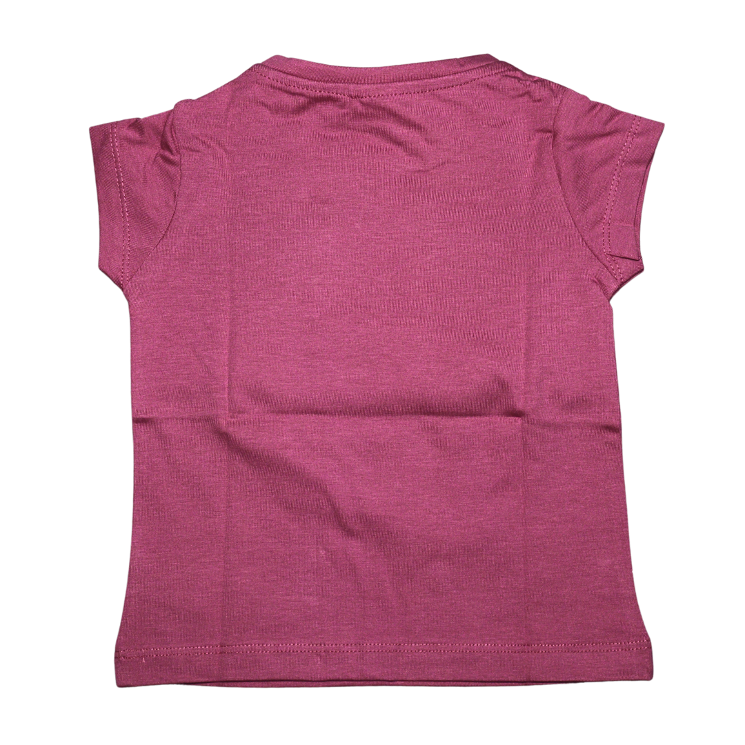OLLYPOP TOP FOR GIRLS Sinker Knit Half Sleeves , Text Printed With Round Neck T-Shirt & top- Navy Blue and rose color