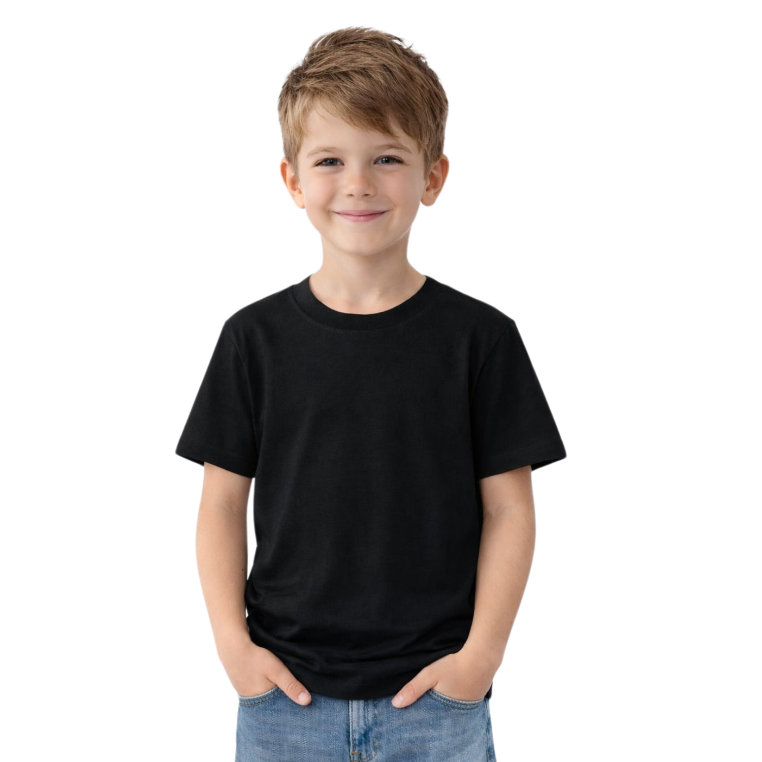 SMILE BABY Boys Half Sleeves Plain T-Shirt (2–10 Years)