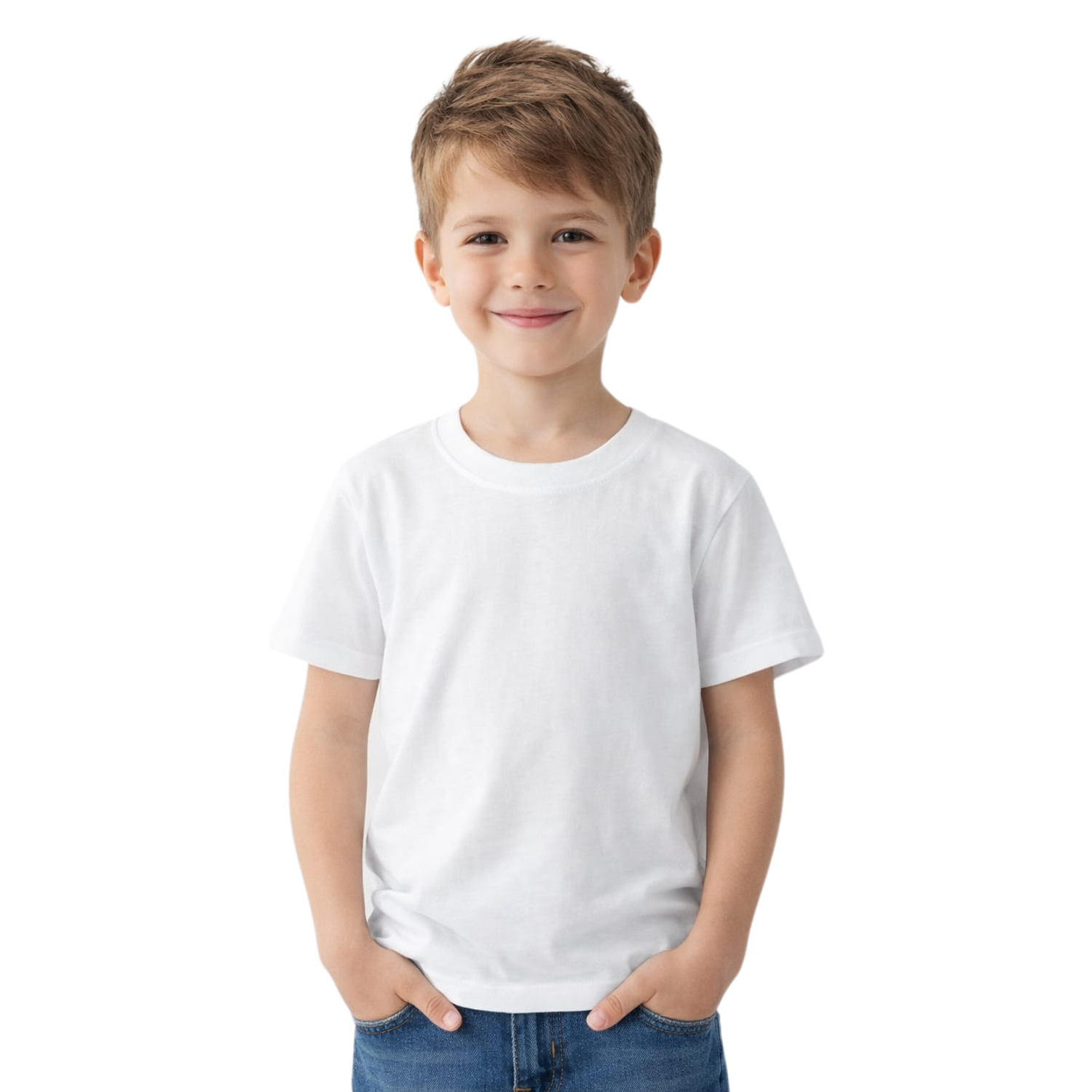 SMILE BABY Boys Half Sleeves Plain T-Shirt (2–10 Years)