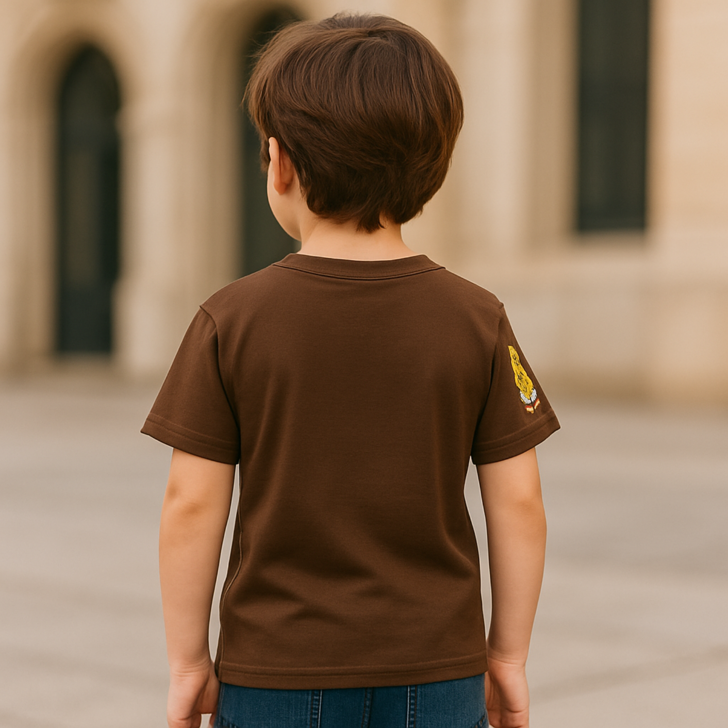 Smile Baby Boys’ "Art Labubu" Cartoon Graphic T-Shirt – 4 to 12 Years – B.Green, Blue, Brown & Red