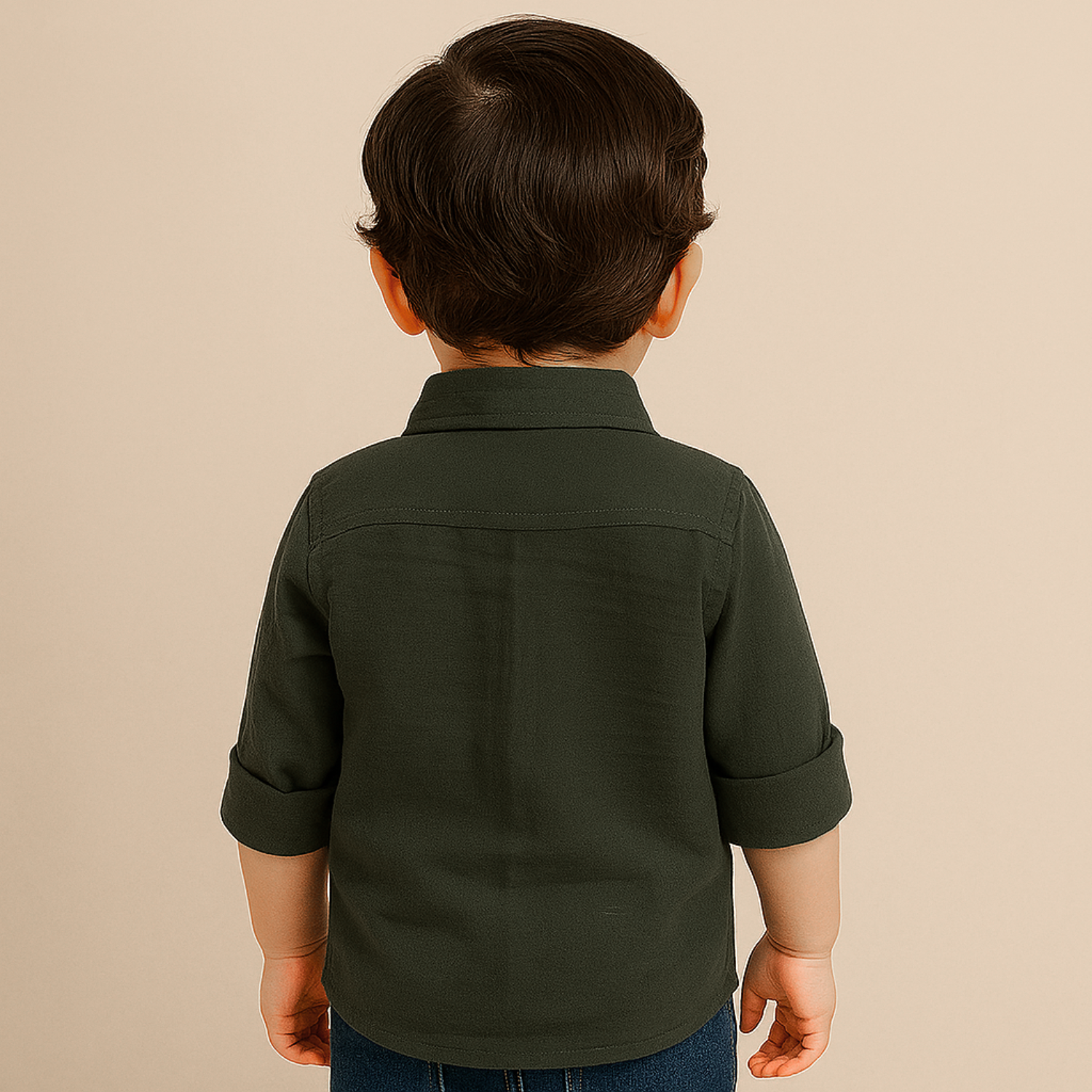 Smile Baby Boys’ Solid Green Full-Sleeve Shirt – Age 1 to 10 Years