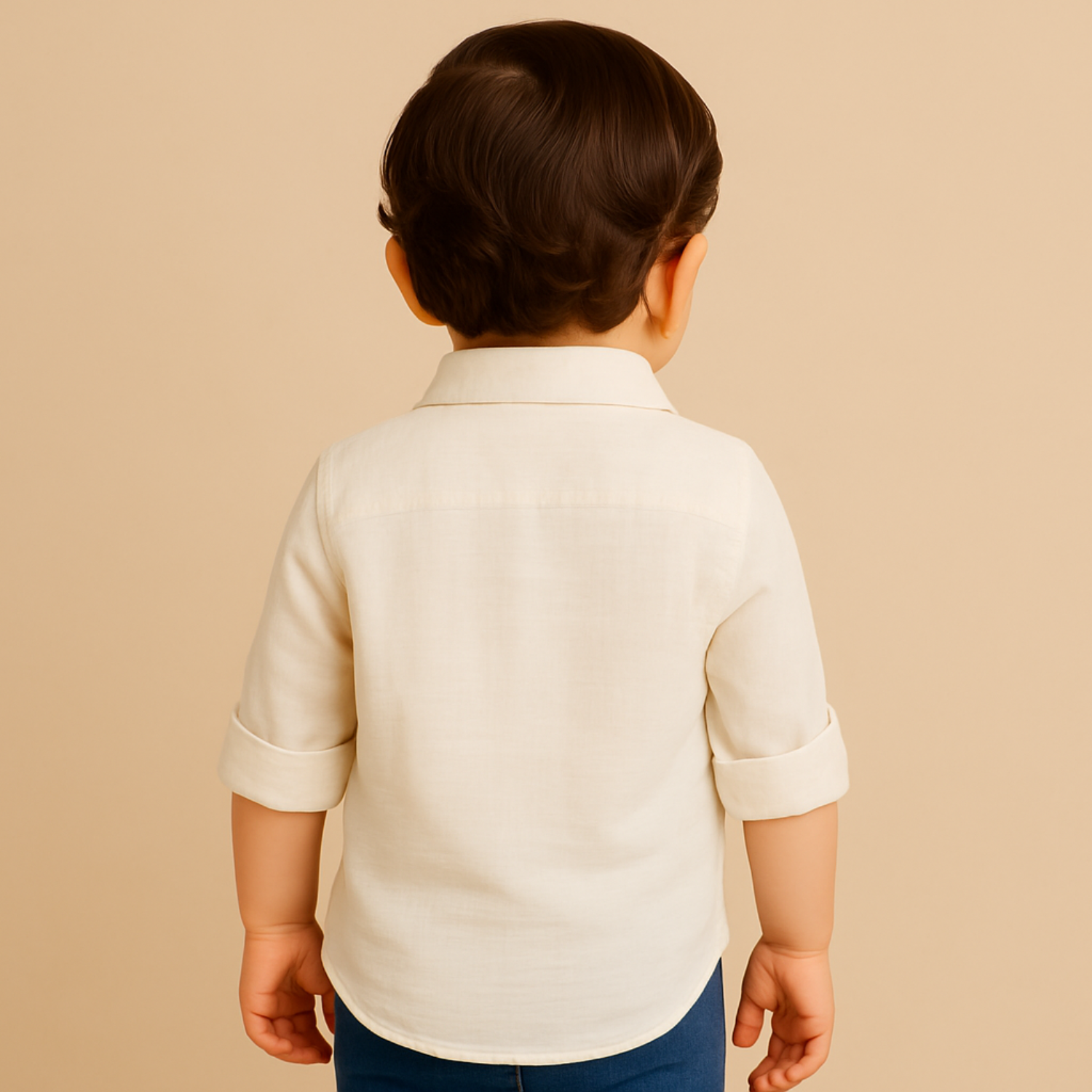 Smile Baby Boys’  Cream Full-Sleeve Shirt – Age 1 to 10 Years