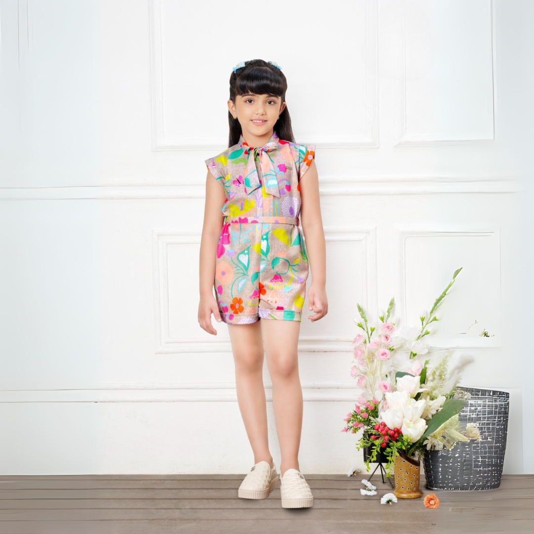 Tiny Baby Fawn Colored Short Jumpsuits