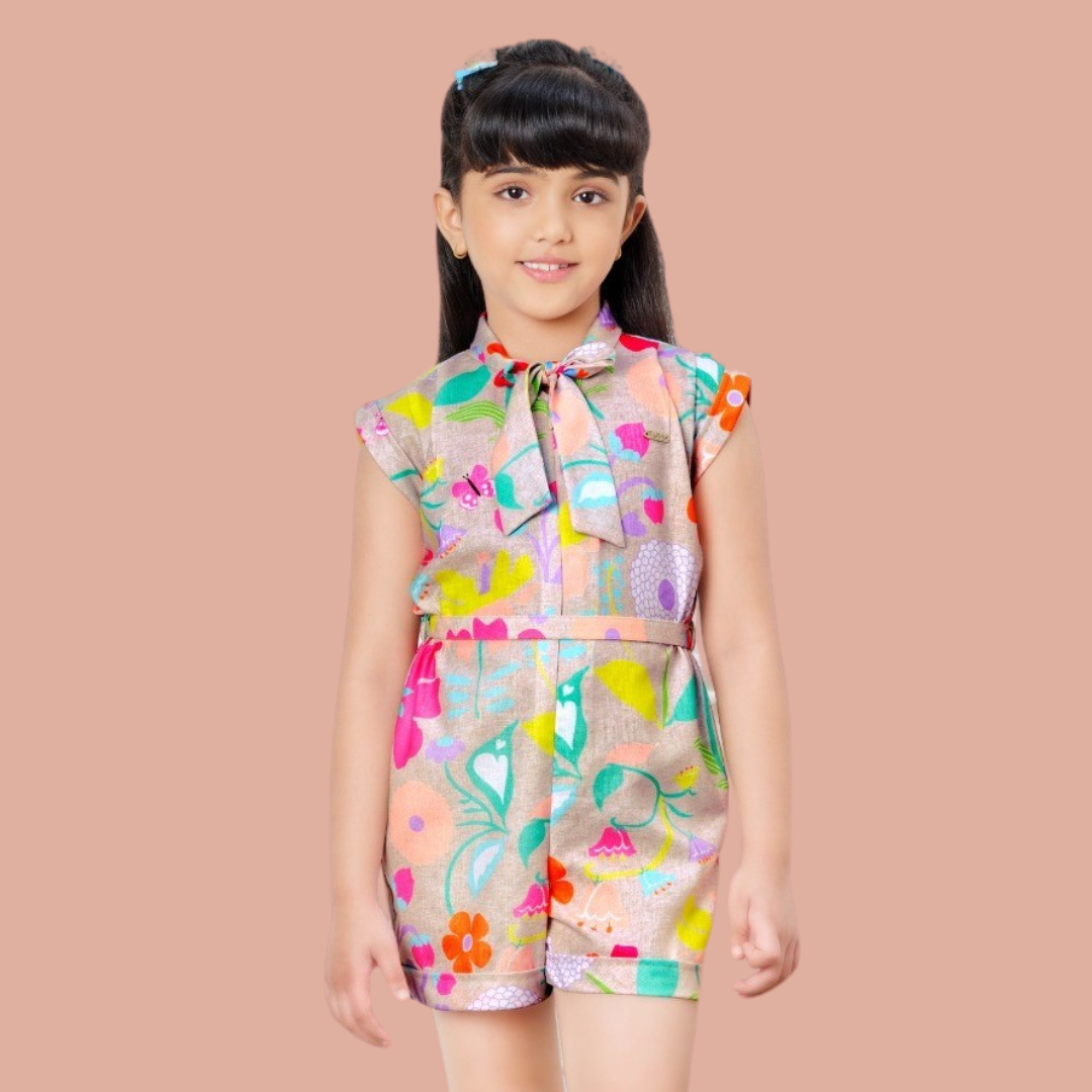 Tiny Baby Fawn Colored Short Jumpsuits