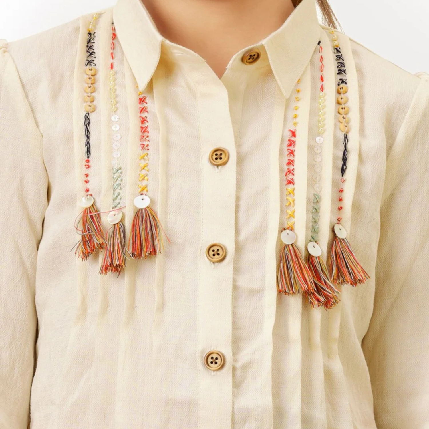 Tiny Baby Girls Beige Shirt & Multicolor Floral Palazzo Set – Trendy Festive & Party Wear Outfit (4–12 Years)