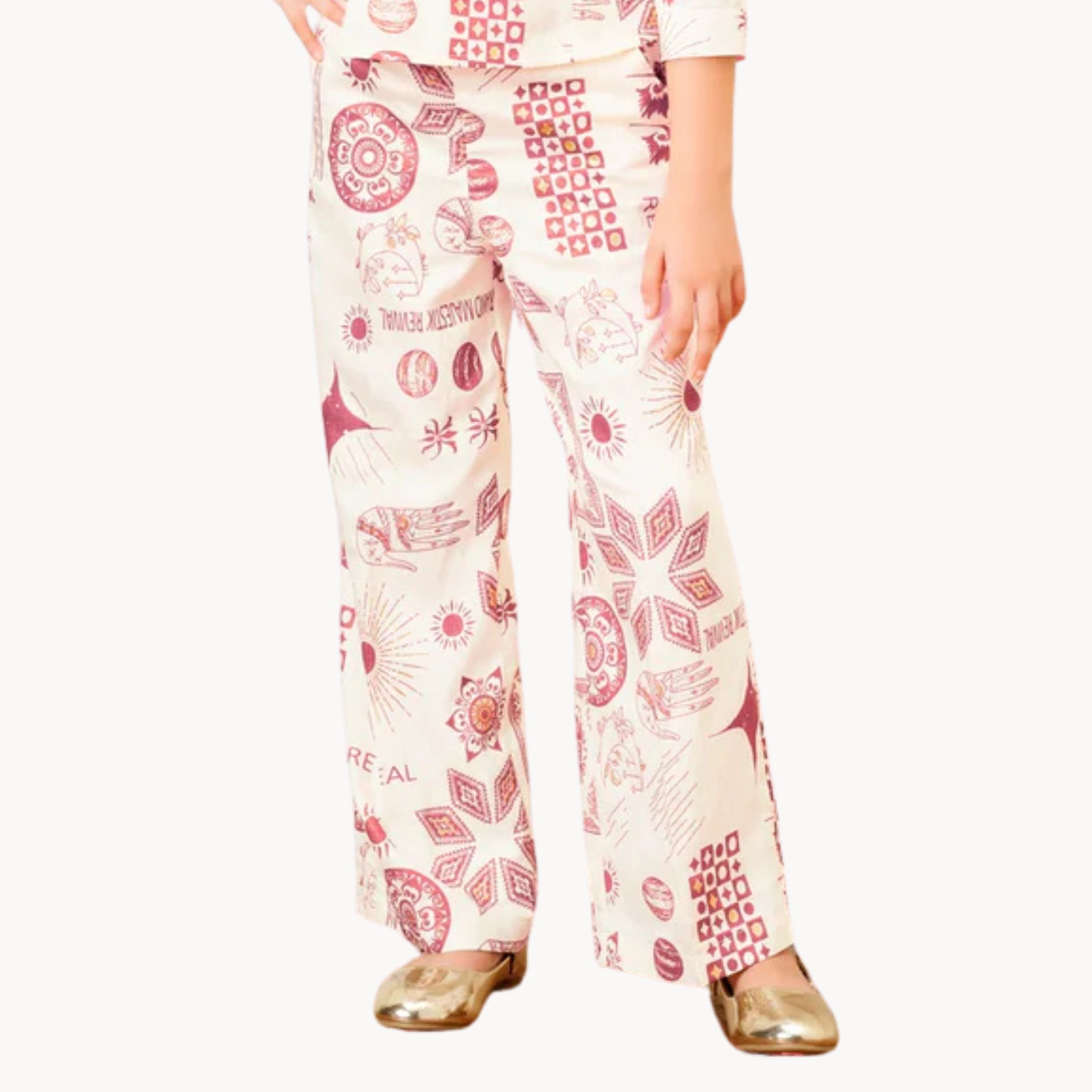 Tiny Baby Kids Printed Co-Ord Set | Stylish Outfit | Age 4–14 Years | Brown & Coral Rose Color