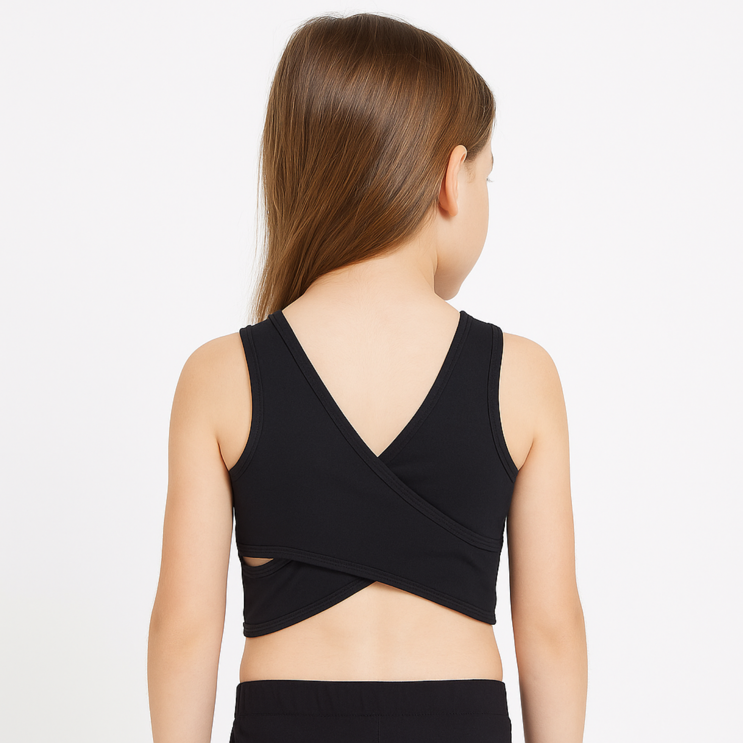 Reverse Xtreme Girls’ Stylish Cotton Crop Top – Age 1–12 Years | Back Cross Design | Red, Neon Green, Parrot Apple & Black