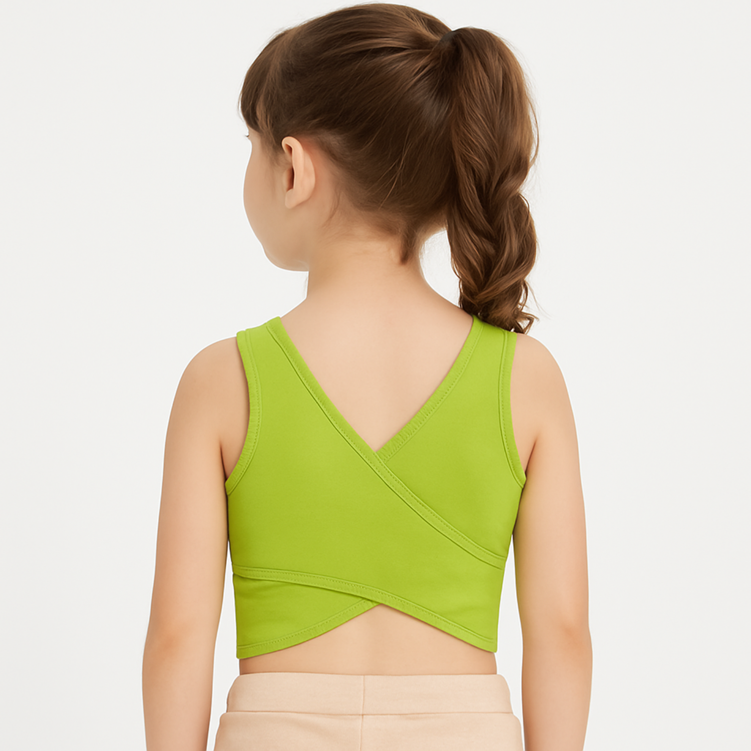 Reverse Xtreme Girls’ Stylish Cotton Crop Top – Age 1–12 Years | Back Cross Design | Red, Neon Green, Parrot Apple & Black