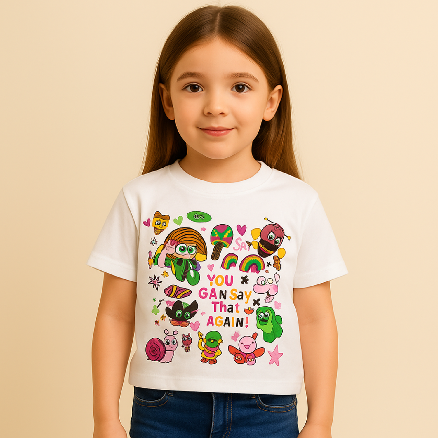 Reverse Xtreme Girls' Cartoon T-Shirt – Soft Cotton | Fun Graphic Print | 5 Colors | Age 1–12 Years