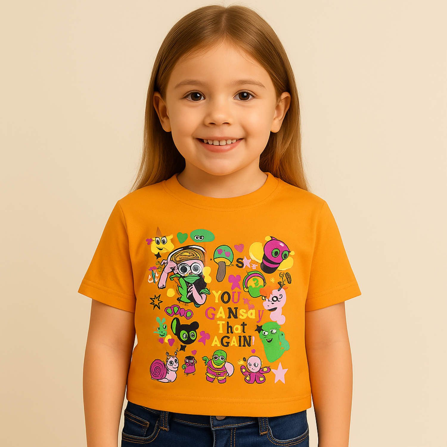 Reverse Xtreme Girls' Cartoon T-Shirt – Soft Cotton | Fun Graphic Print | 5 Colors | Age 1–12 Years