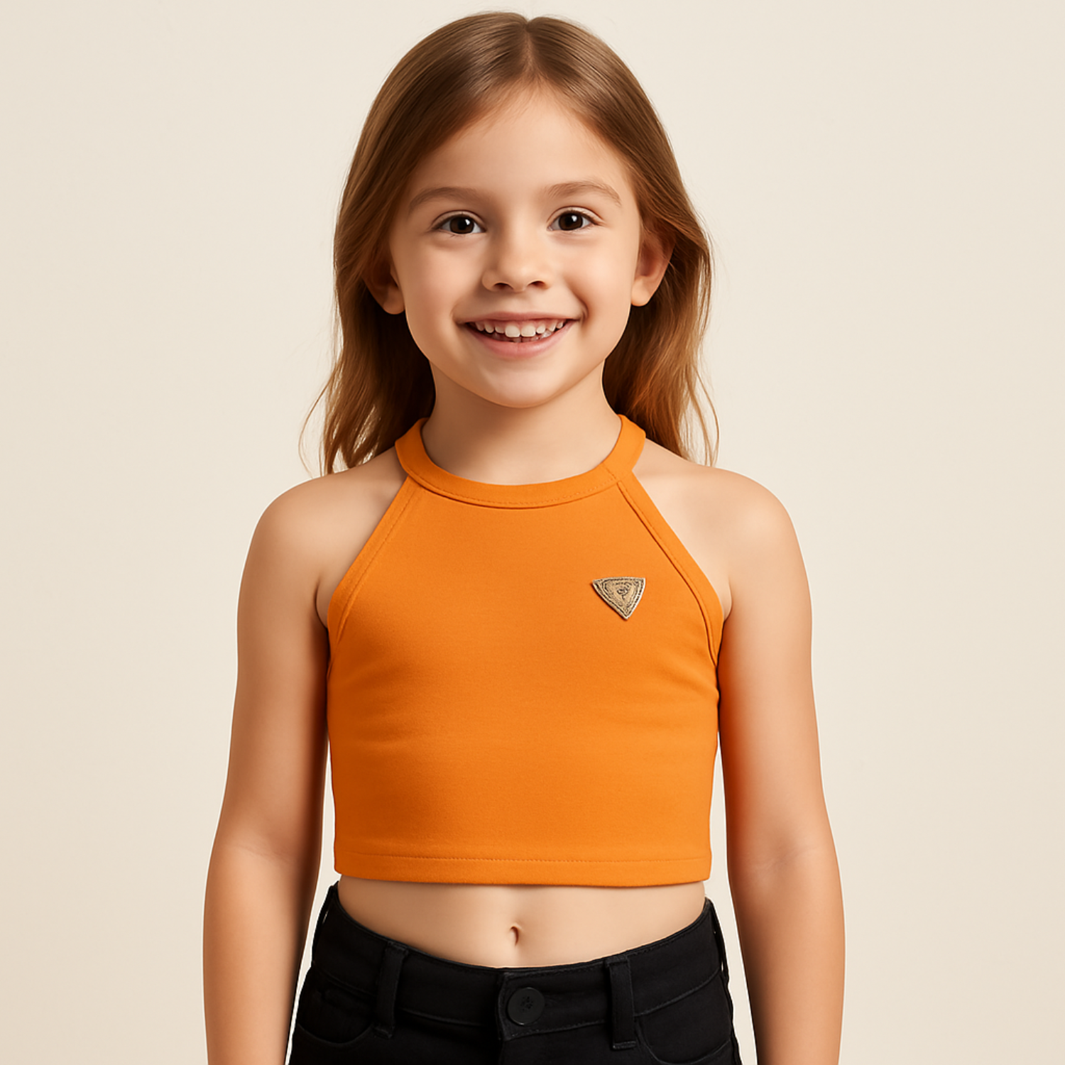 Reverse Xtreme Girls’ Cotton Halter Crop Top – Stylish Sleeveless Partywear | Age 1–8 Years | 3 Colors