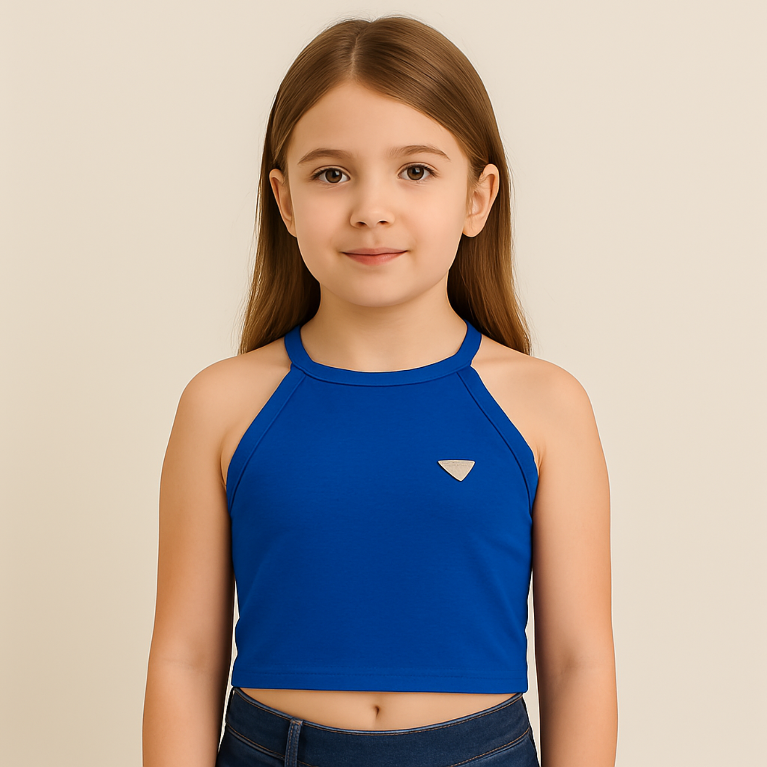 Reverse Xtreme Girls’ Cotton Halter Crop Top – Stylish Sleeveless Partywear | Age 1–8 Years | 3 Colors