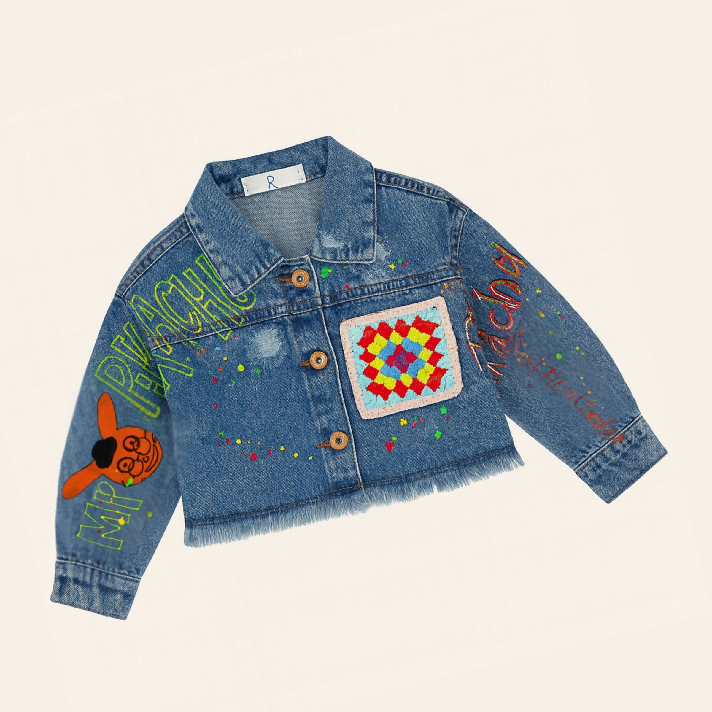 Reverse X-Treme girls’ Pikachu-Themed Denim Jacket | Ages 4–14+ | Light & Dark Denim Variants