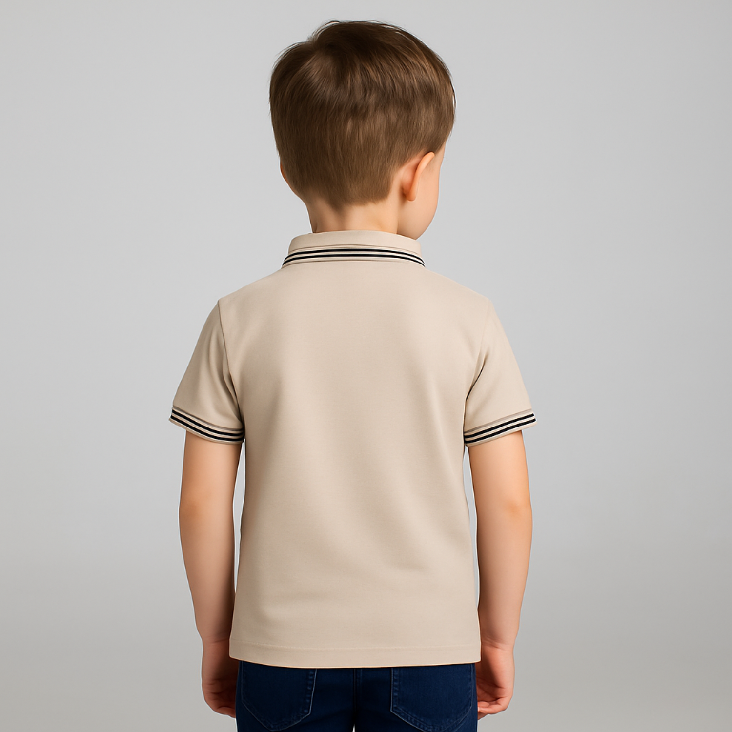 Smile Baby Polo T-Shirt for Boys (12 Months to 12 Years) AIR FORCE & Cream color