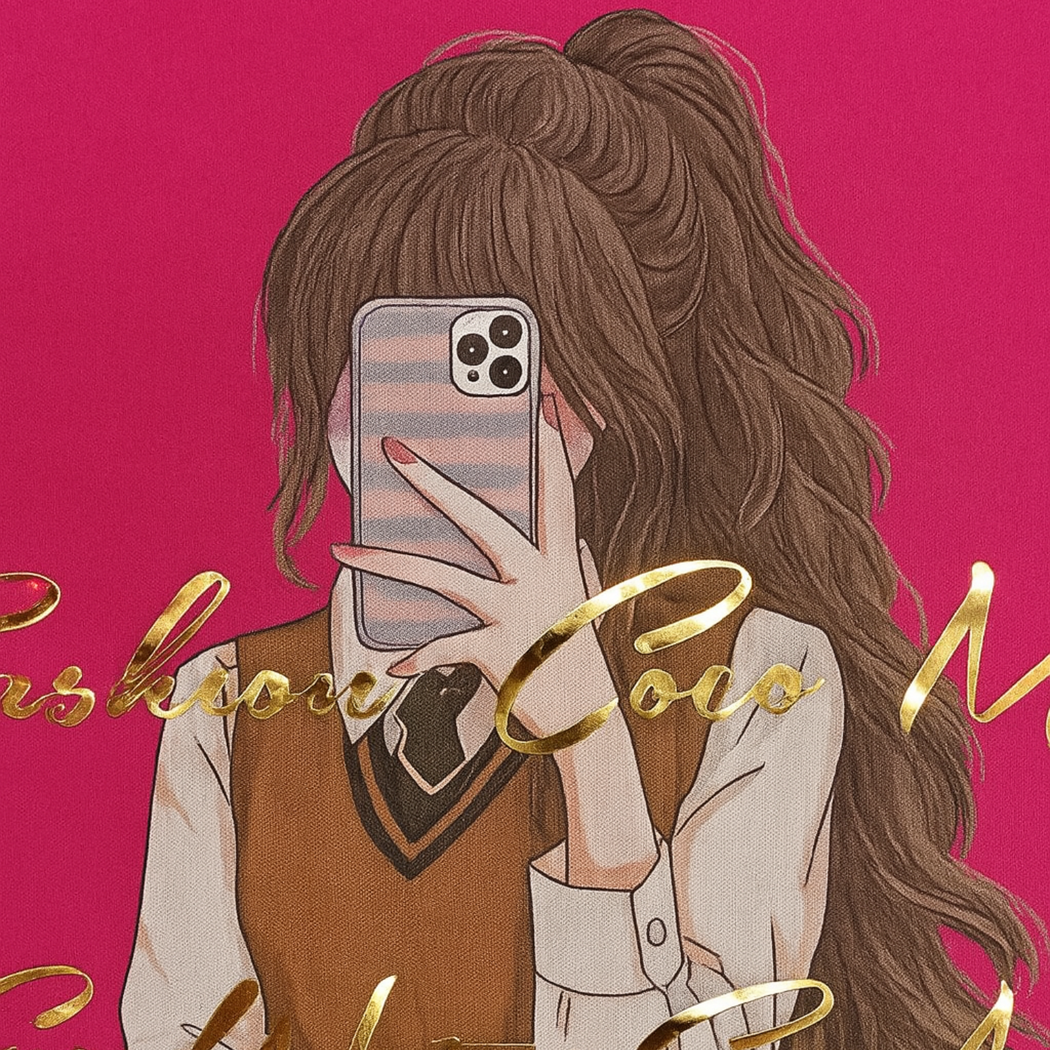 Reverse Xtreme Girls Stylish Graphic Print T-Shirt – Orange , Yellow & Hot Pink | Cute Cartoon Design