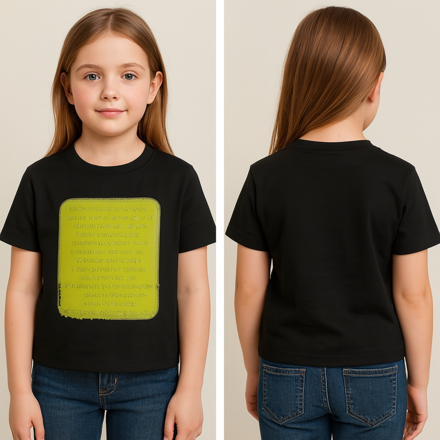 Reverse Xtreme Girls' Glitter Patch T-Shirt (4–12 Years) – Hot Pink, Black