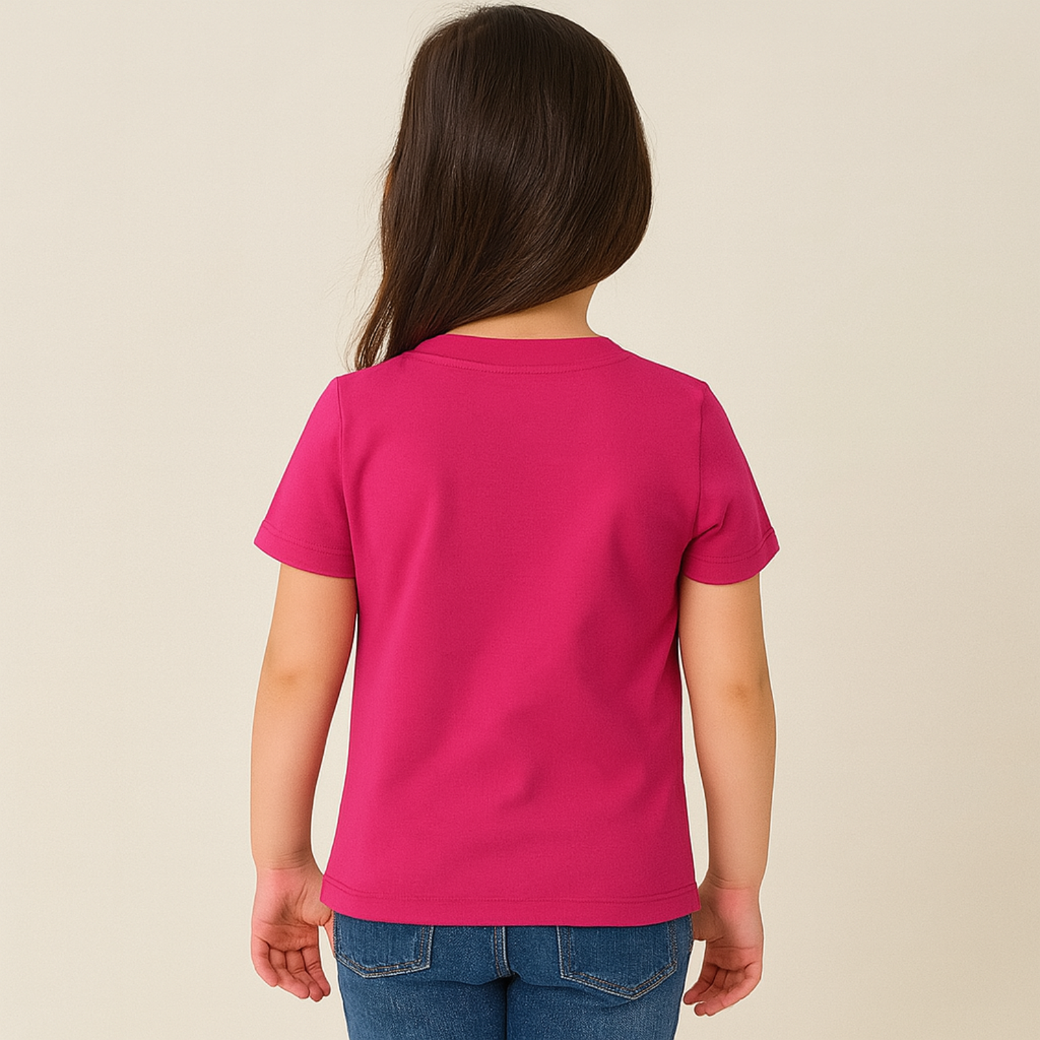Reverse Xtreme Girls' Glitter Patch T-Shirt (4–12 Years) – Hot Pink, Black