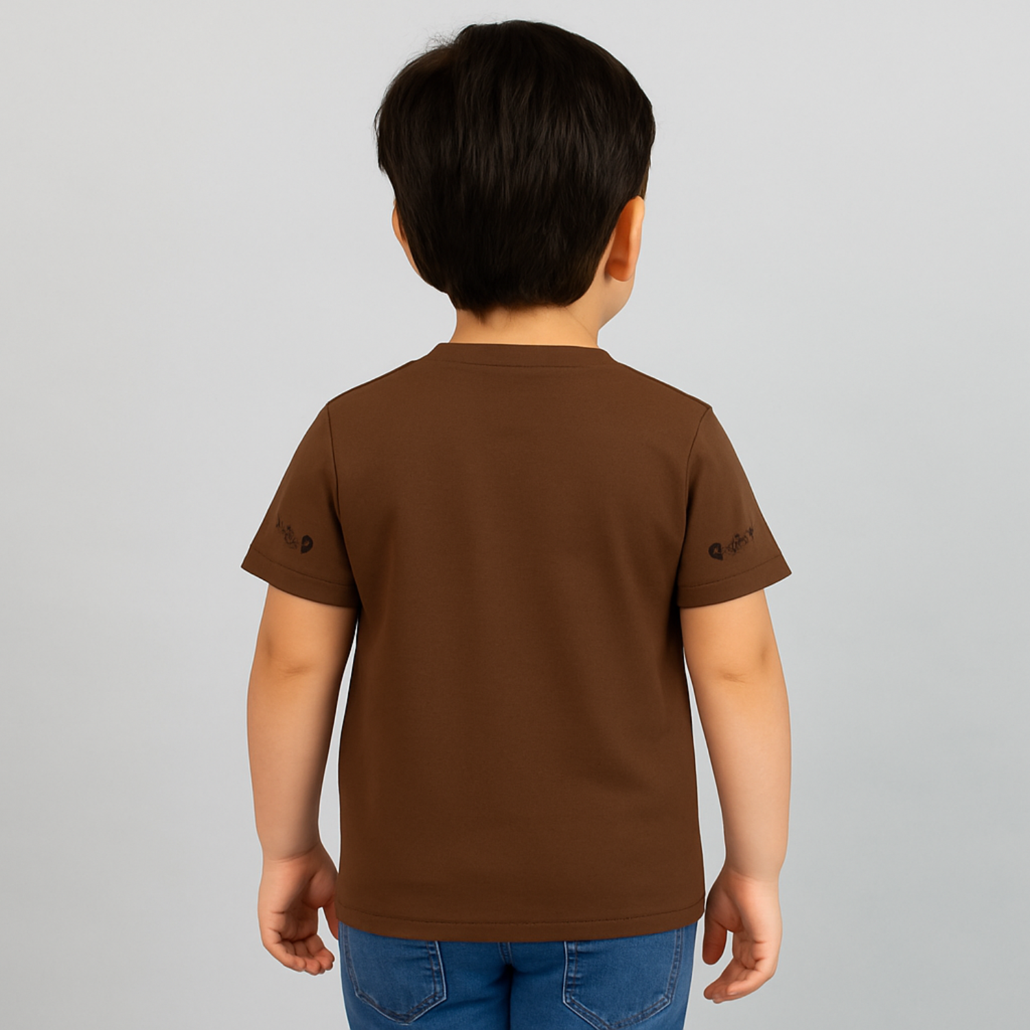 Smile Baby “ROGS” Graphic Print Kids’ T-Shirt – Brown, White & Black
