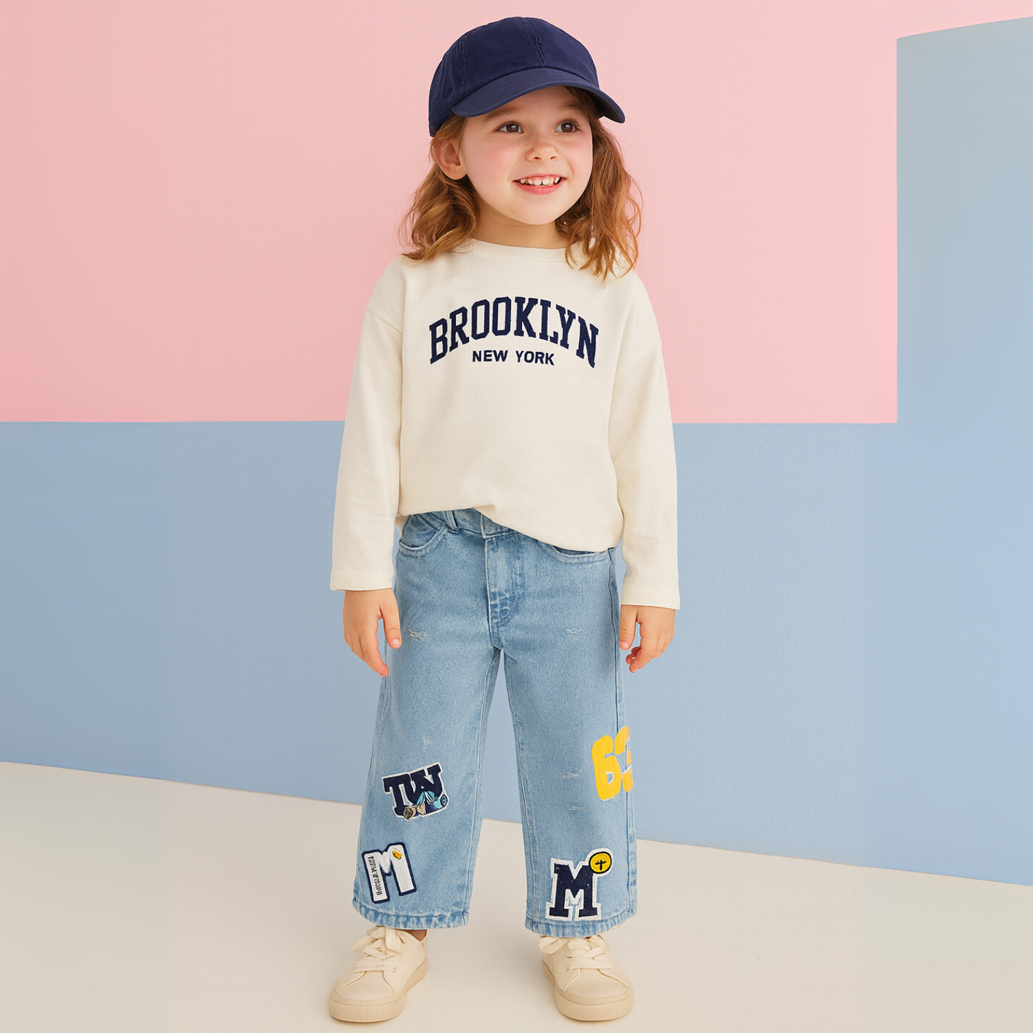 Girls Light Blue Denim Jeans with Patchwork Details – REVERSE X-TREME (Age 4-12Y)