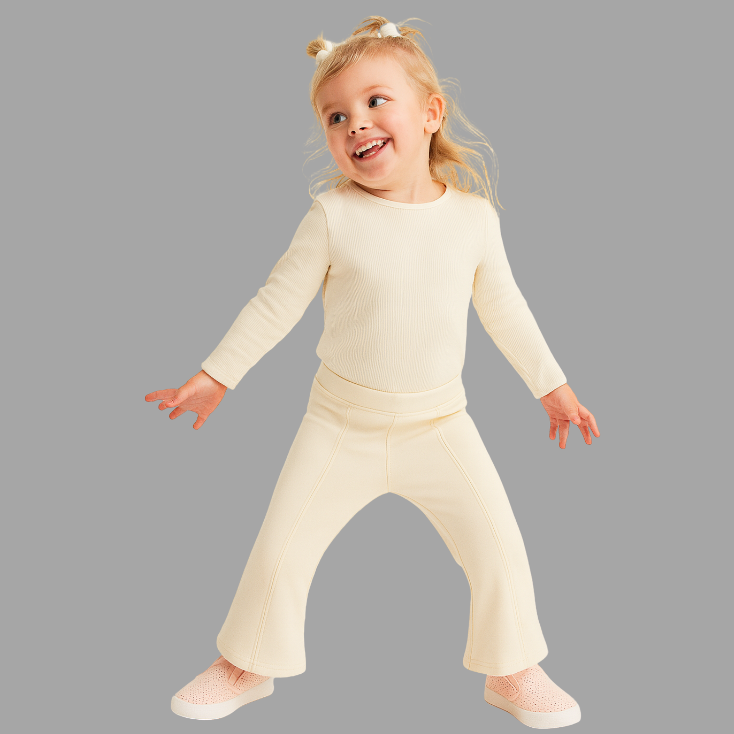 REVERSE X-TREME Girls’ Flared Jeggings – Off-White & Black – Ages 3 to 14 Years