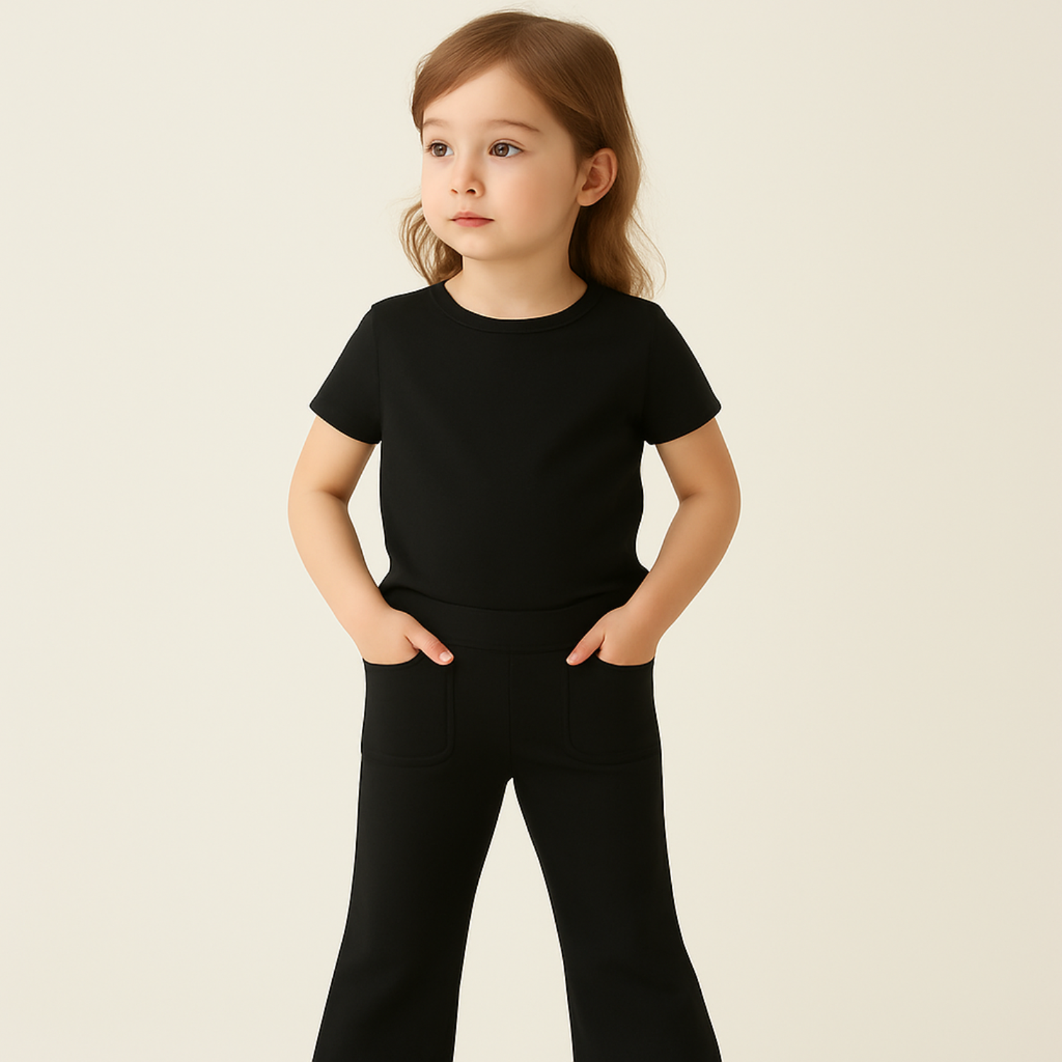 REVERSE X-TREME Girls’ Flared Jeggings – Off-White & Black – Ages 3 to 14 Years