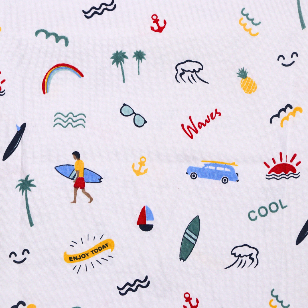 ollypop pure cotton , half sleeve with round neck t-shirt for boys | fully printed t-shirt| available in green and white color