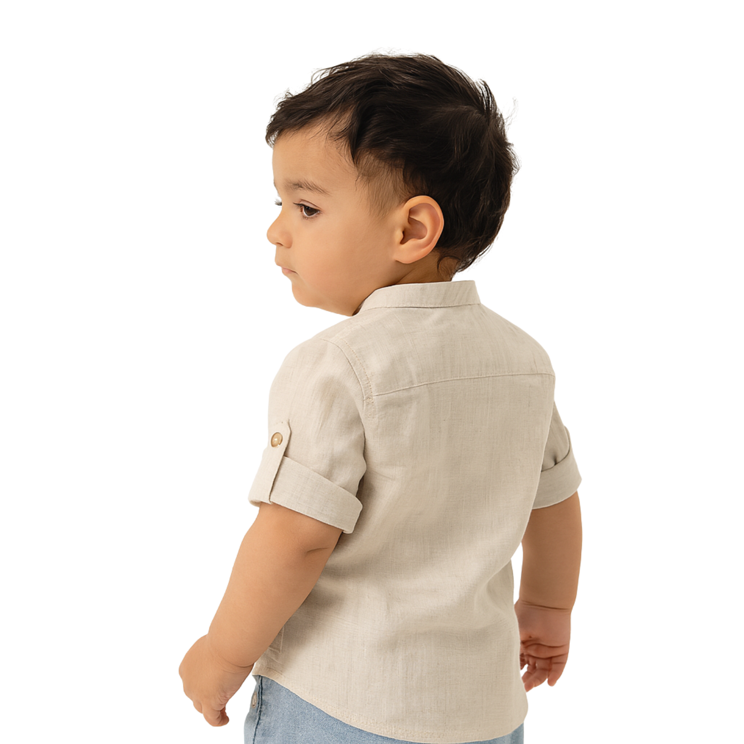 Gusto Kids Fawn Full-Sleeve Band Collar Shirt (6M – 4Y) – Classic Cotton Shirt