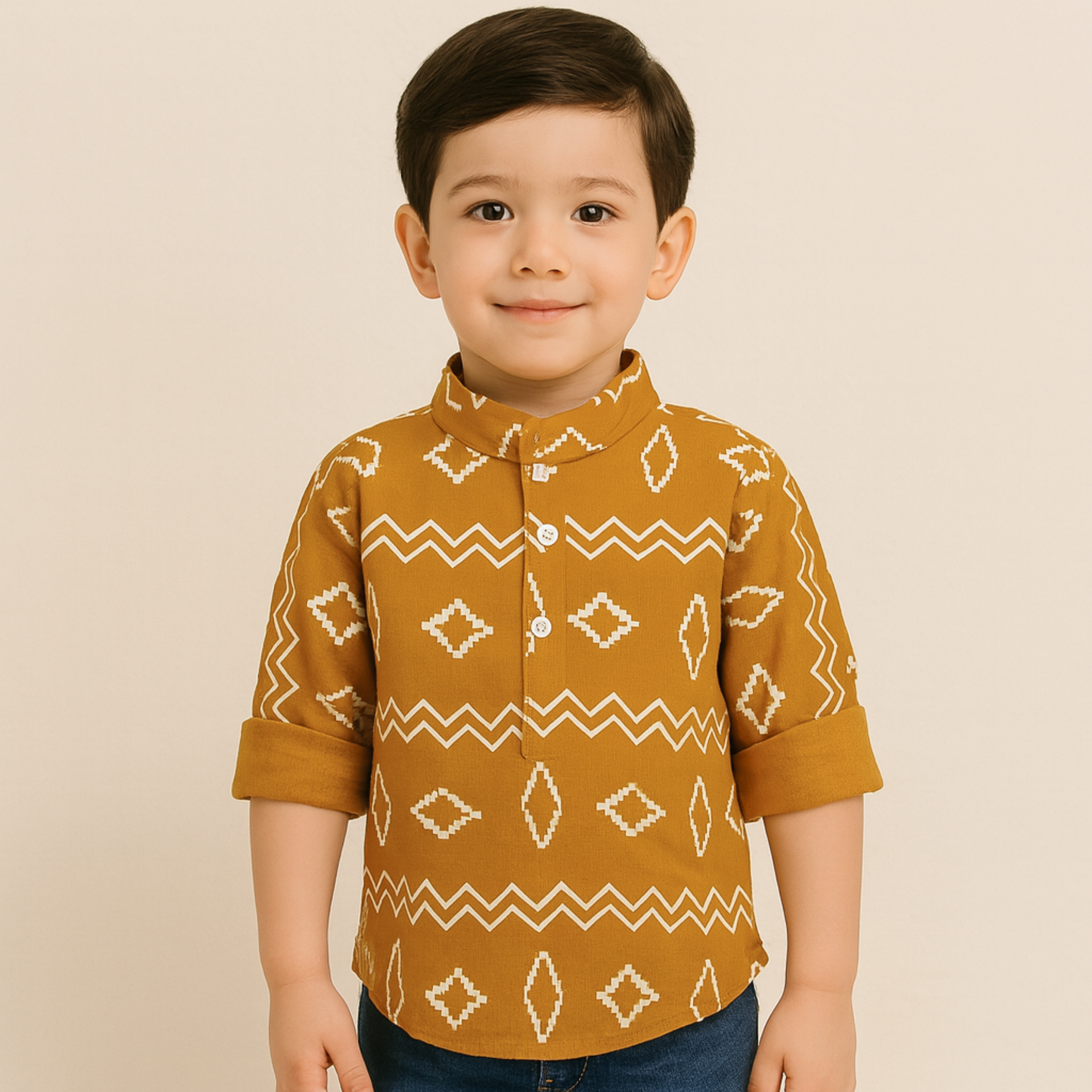 BLAZO Boys Ethnic Printed Kurta Shirt | Ages 1-10 Years | Casual & Festive Wear