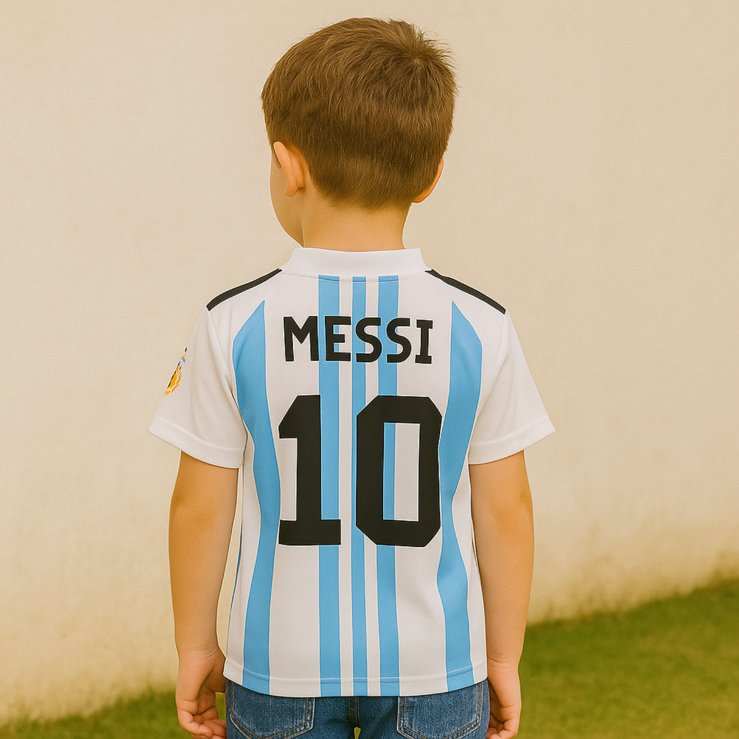 Red Sound Messi Argentina Jersey for Kids (Age 5–12 Years) – Iconic Football T-Shirt