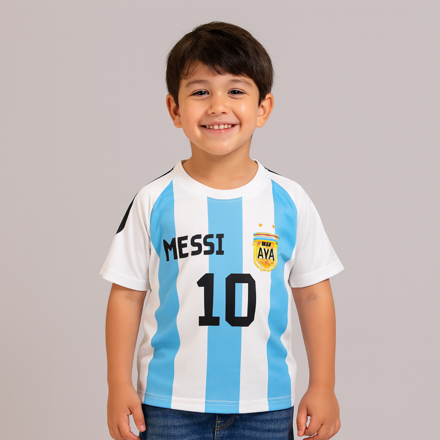 Red Sound Messi Argentina Jersey for Kids (Age 5–12 Years) – Iconic Football T-Shirt