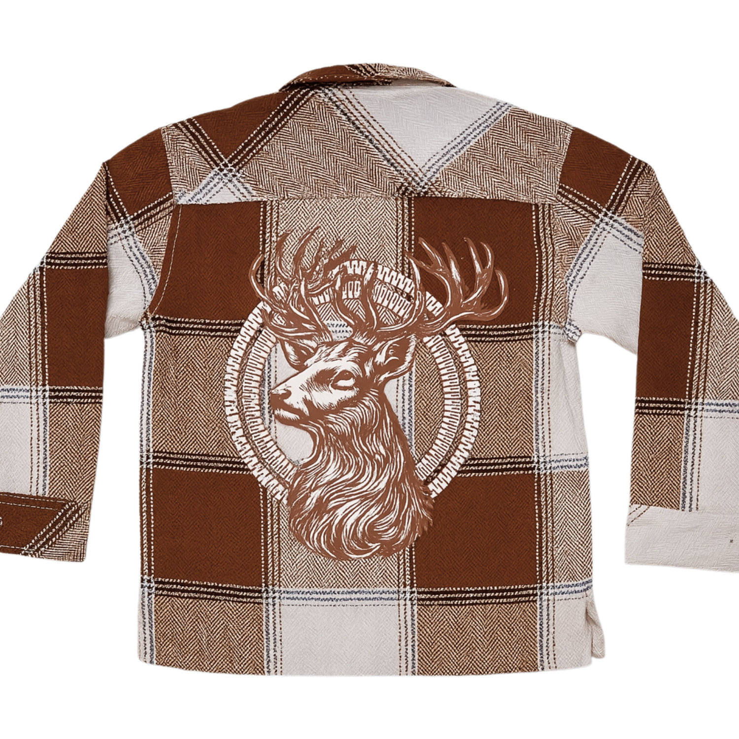 Blazo Boys’ Brown Check Shacket with Inner Printed T-shirt | 2-Piece Casual Jacket Set for Boys (4–10 Years)