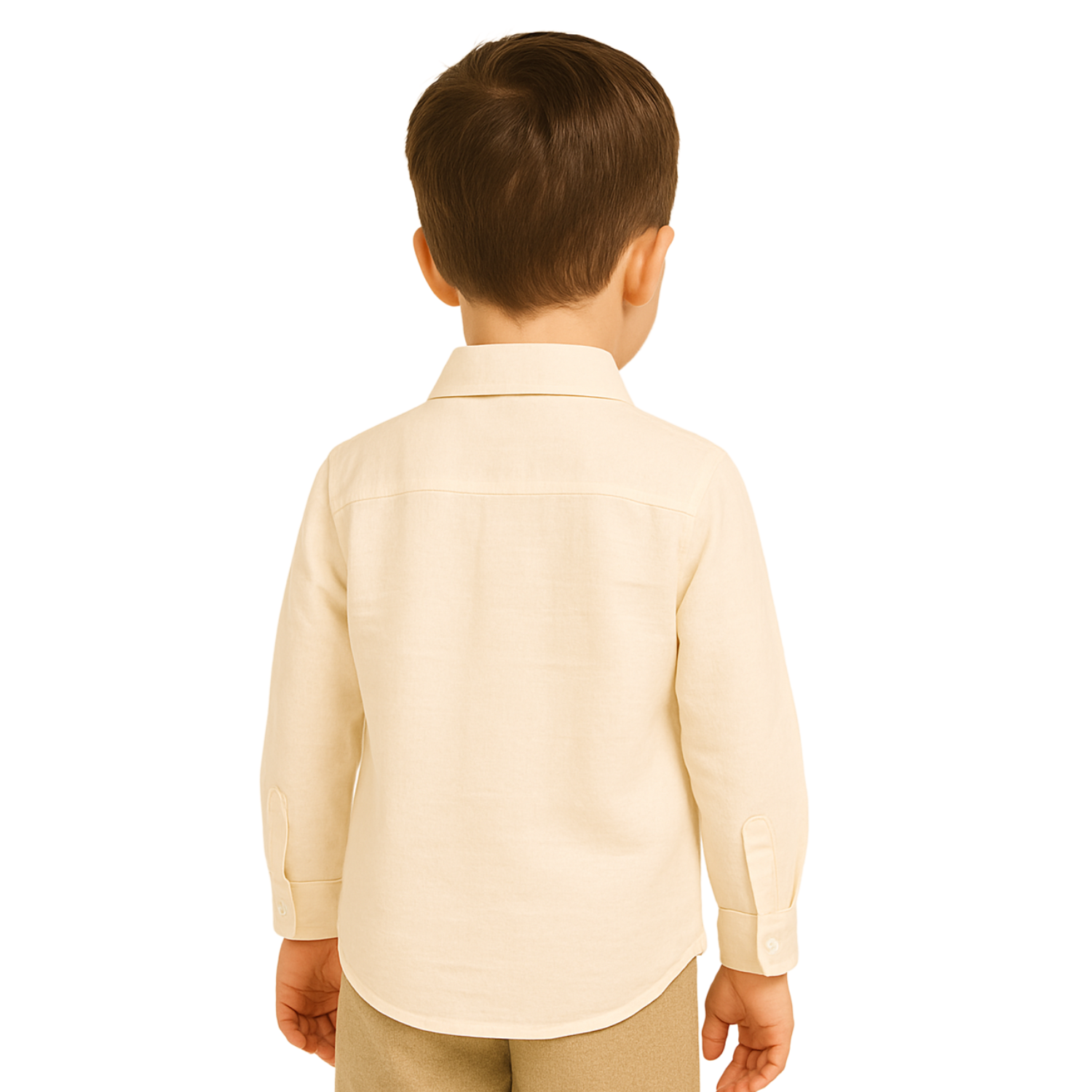 Blazo Boys’ Full Sleeve Linen Colorblock Shirt for Kids | Premium Soft Linen Blend Casual Wear | Cream, Olive & Green (1–12 Years)
