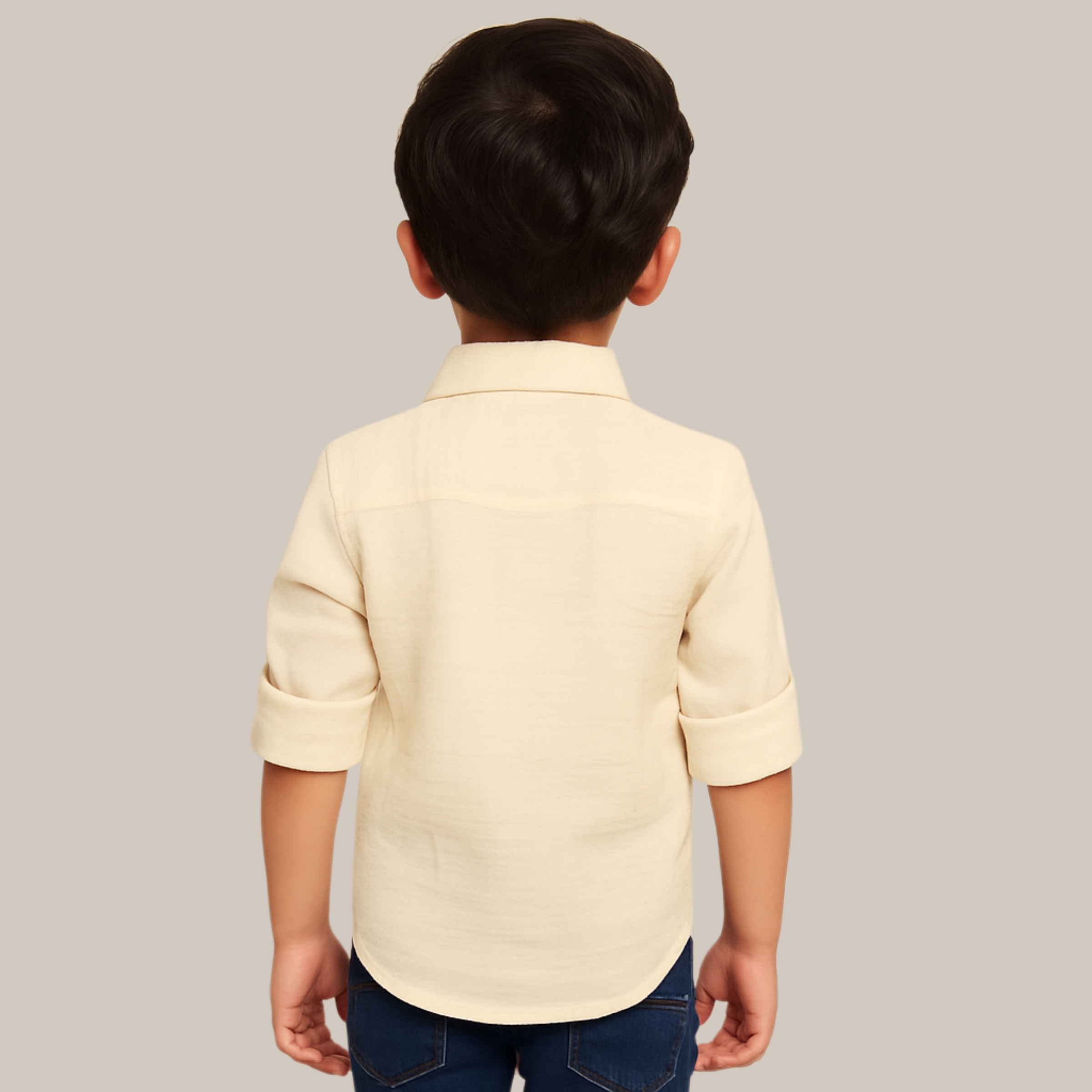 Blazo Boys’ Cream Embroidered Full Sleeve Shirt | Ages 1–12 Years