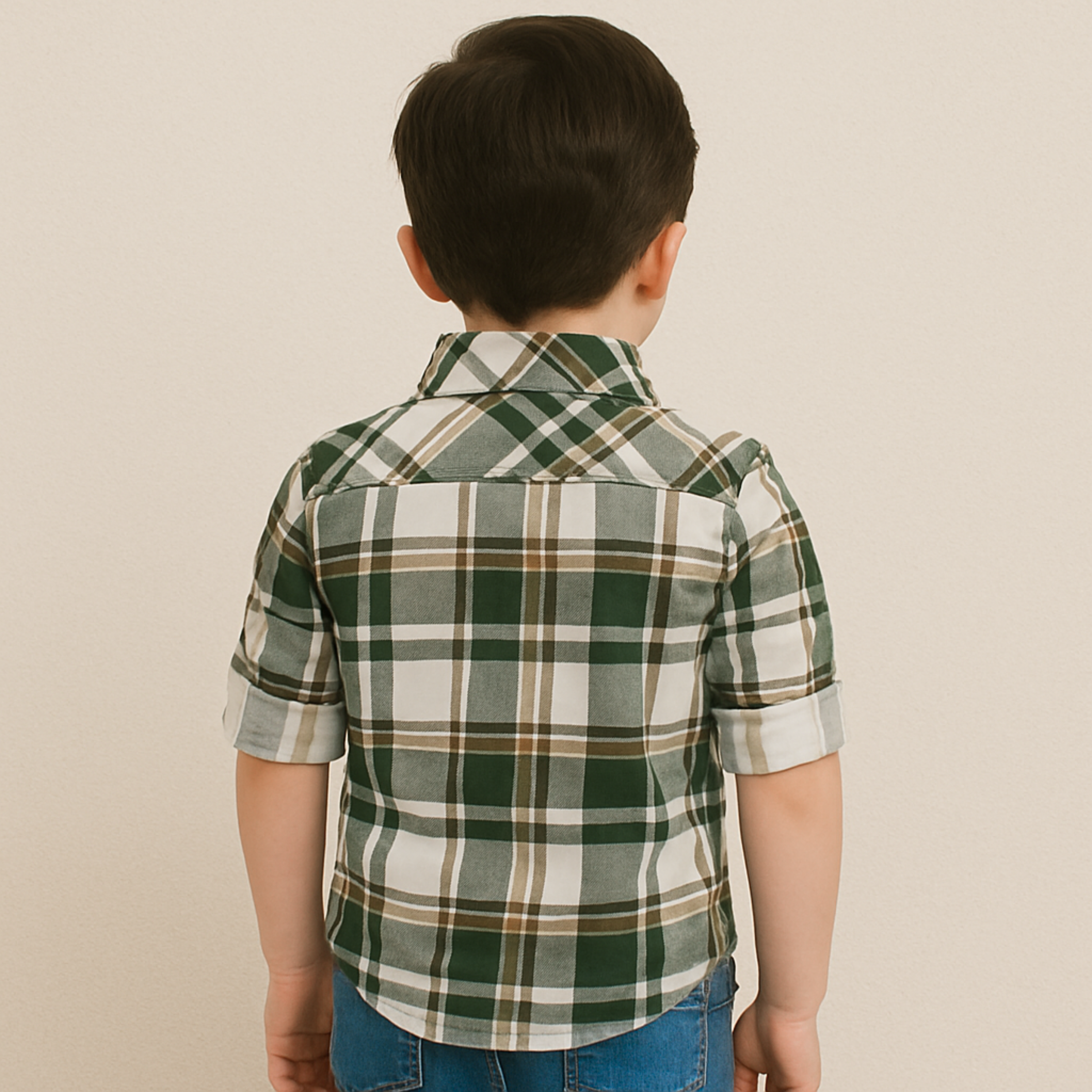 Blazo Boys’ Blue & Green Checkered Full Sleeve Shirt | Ages 1–10 Years