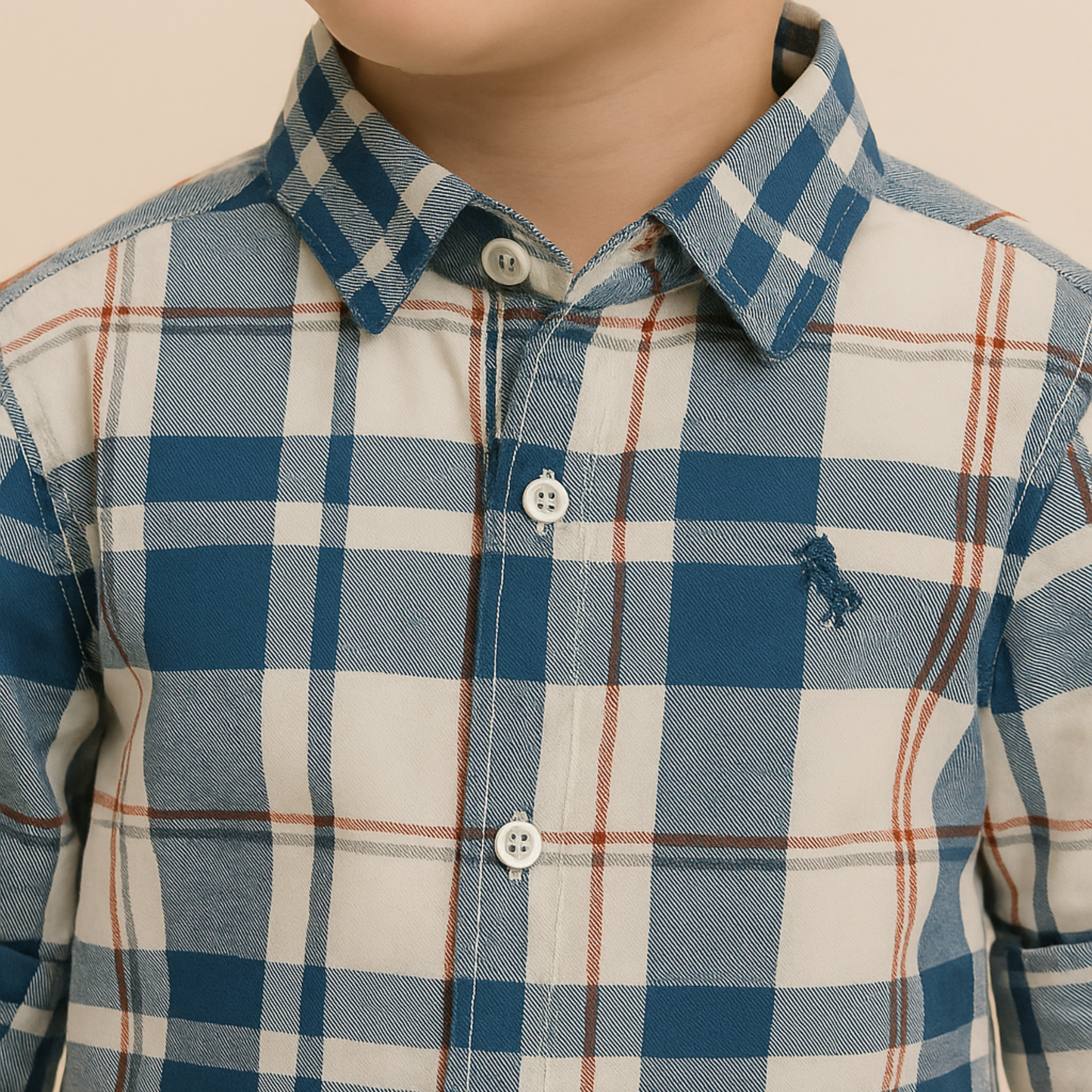 Blazo Boys’ Blue & Green Checkered Full Sleeve Shirt | Ages 1–10 Years