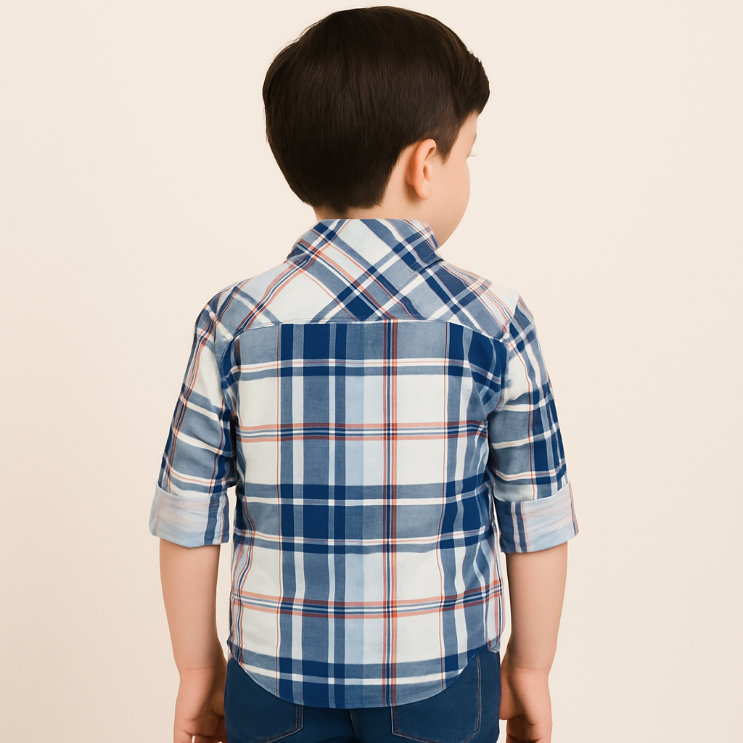 Blazo Boys’ Blue & Green Checkered Full Sleeve Shirt | Ages 1–10 Years