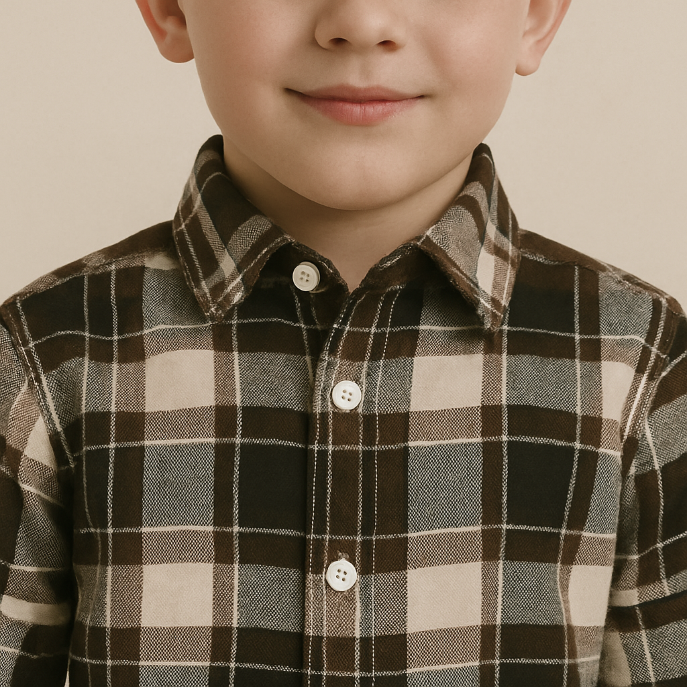 Blazo Boys’ Brown Checkered Full Sleeve Shirt | Ages 1–10 Years