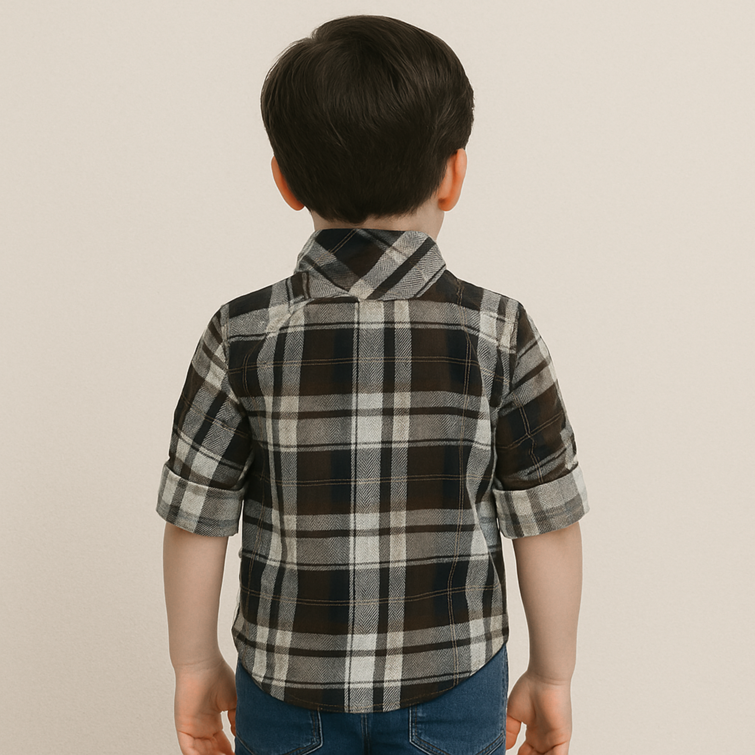 Blazo Boys’ Brown Checkered Full Sleeve Shirt | Ages 1–10 Years
