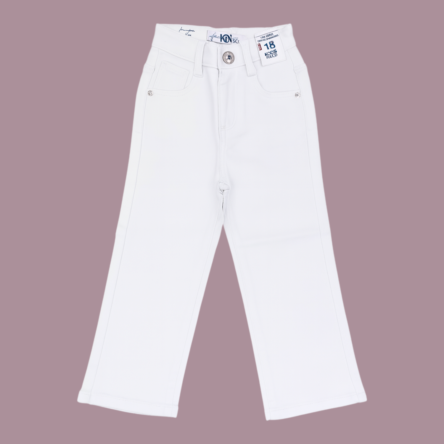 Girls White Straight-Fit Jeans – LOVEKINS (Age 18M–6Y)