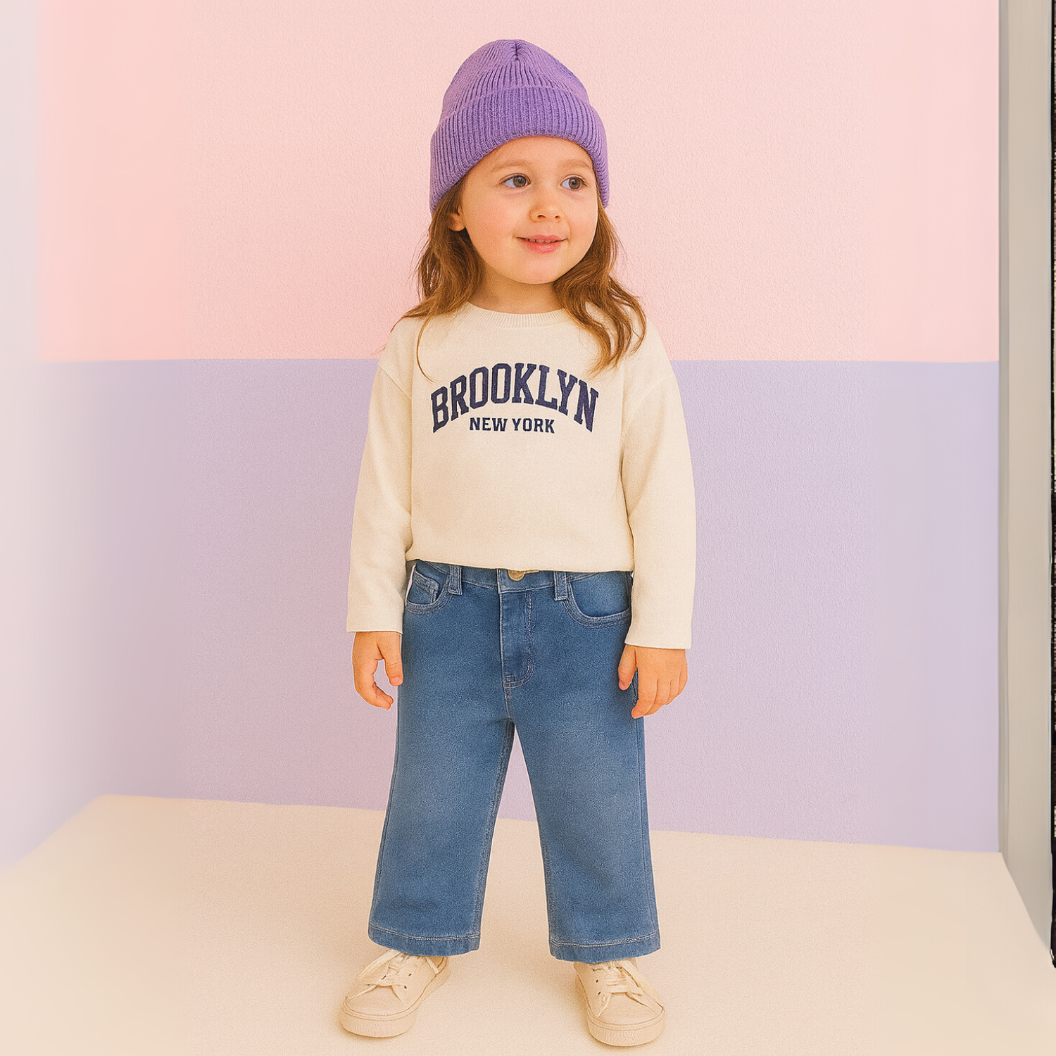 Girls Light Blue Straight-Fit Denim Jeans – LOVEKINS (Age 18M–6Y)