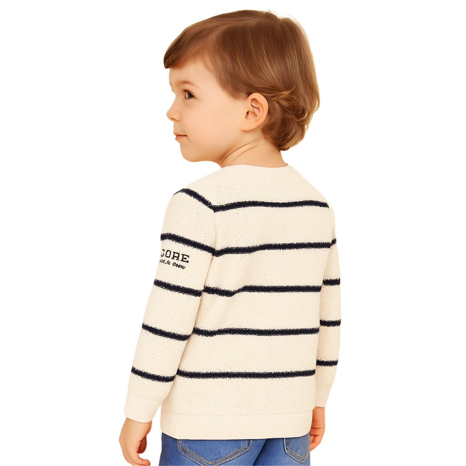 Gusto Kids Cream Striped T-Shirt (2–12 Years) – Classic Casual Wear